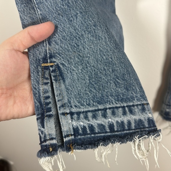 Free People Jeans 26 Denim Lita Straight Leg Fray Distressed Ripped OB933053 - Picture 4 of 7